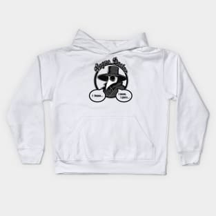 Vague Doctor - Black Outlined Version with Grey Accent Colors Kids Hoodie